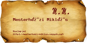Mesterházi Miklós névjegykártya