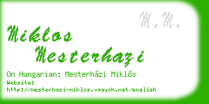 miklos mesterhazi business card