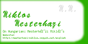 miklos mesterhazi business card